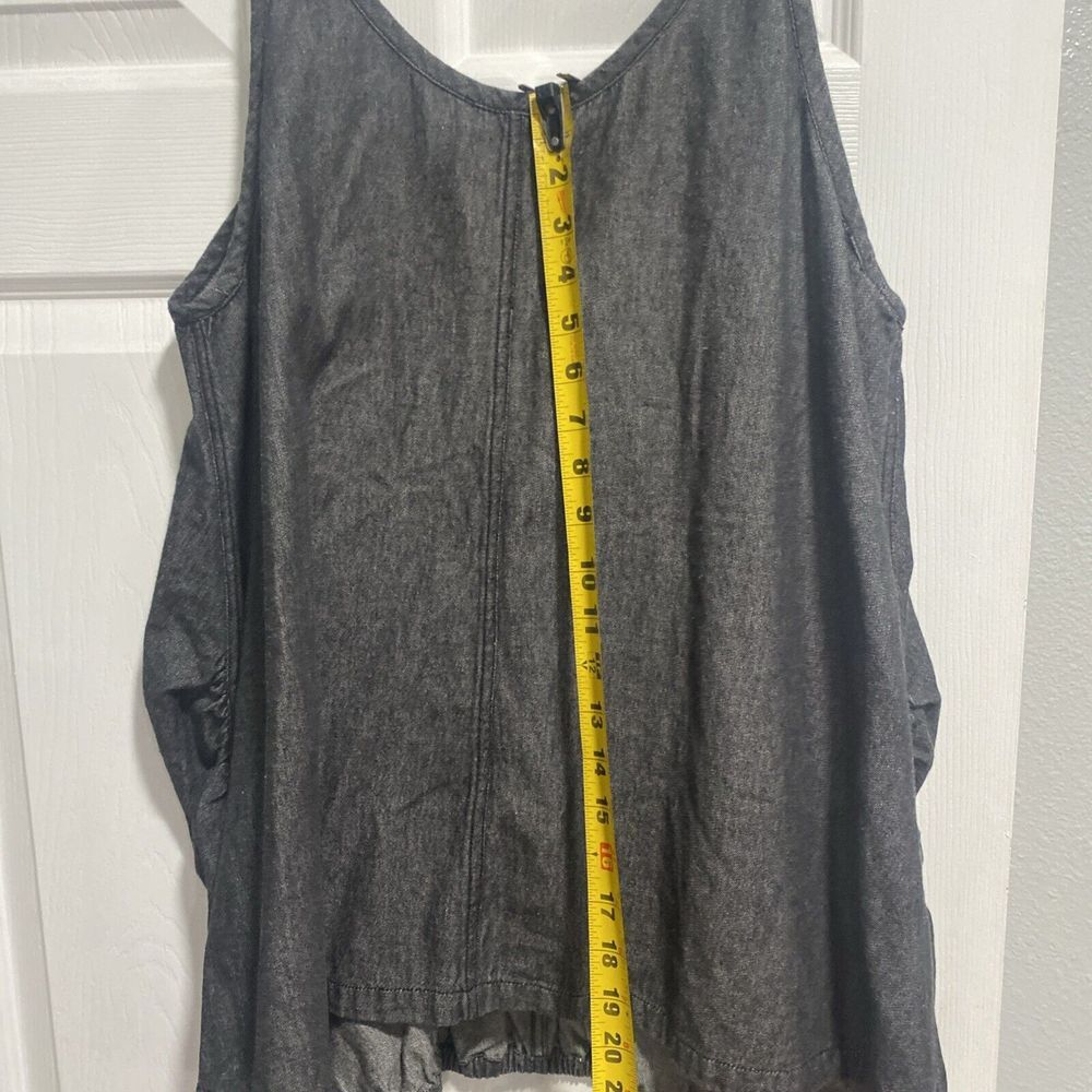Hebbeding Boho Oversized charcoal Blouse Women's Tank Size 2‎ runway Lagenlook - Picture 10 of 10